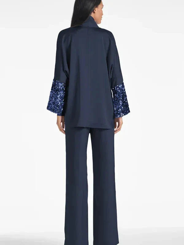 Long Sleeves Mother of the Bride Pantsuits with Sequin - Image 3
