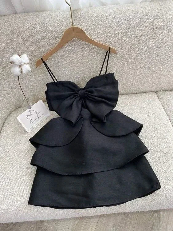 Lovely Black Homecoming Dress Black Cocktail Dress Y2359 - Image 2