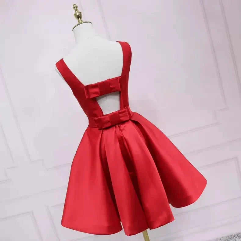 Lovely Homecoming Dress Sleeveless Burgundy Homecoming Dress s49 - Image 2