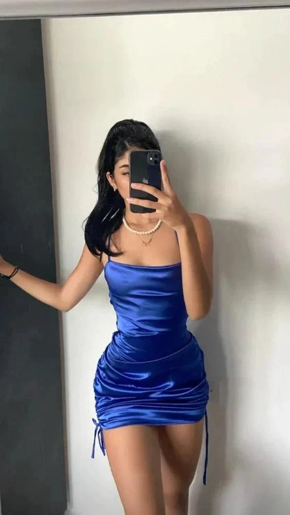 Lovely Royal Blue Dress Short Homecoming Dress Sexy Mini Dress Y1854 - Image 2