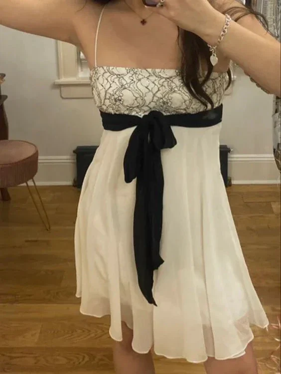 Lovely White A-line Homecoming Dress Beach Dress Y6713 - Image 2