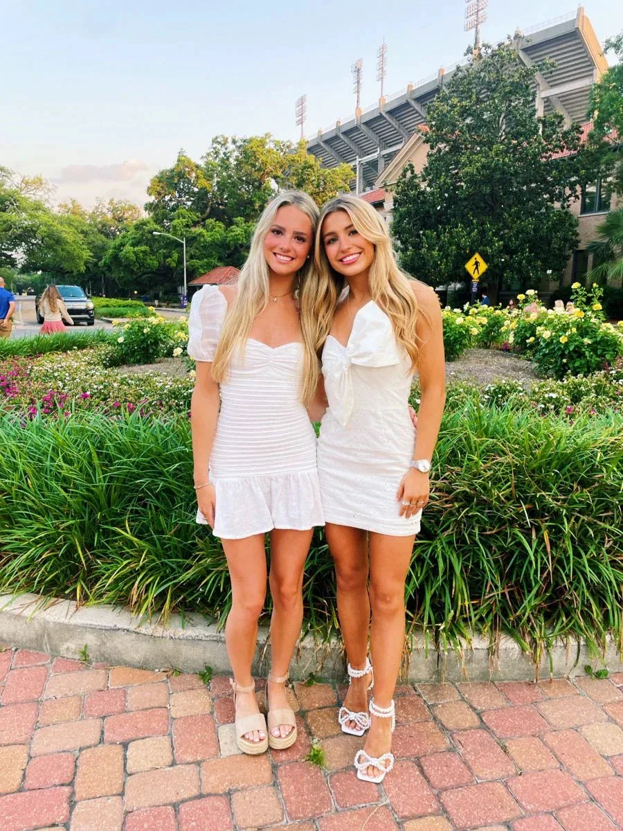 Lovely White Homecoming Dress White Graduation Dress Y2111 - Image 2