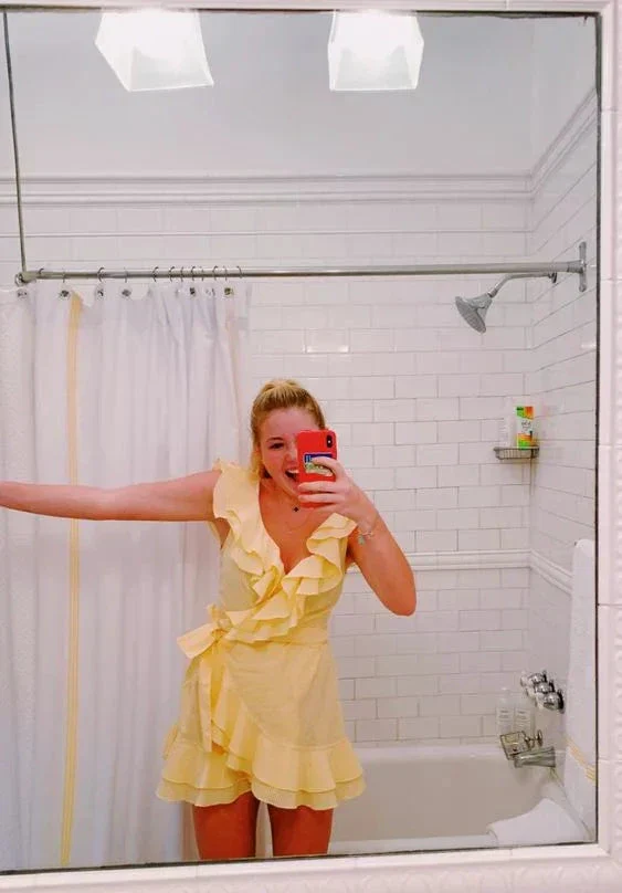 Lovely Yellow Ruffle Homecoming Dress Yellow Party Dress Y2292 - Image 2