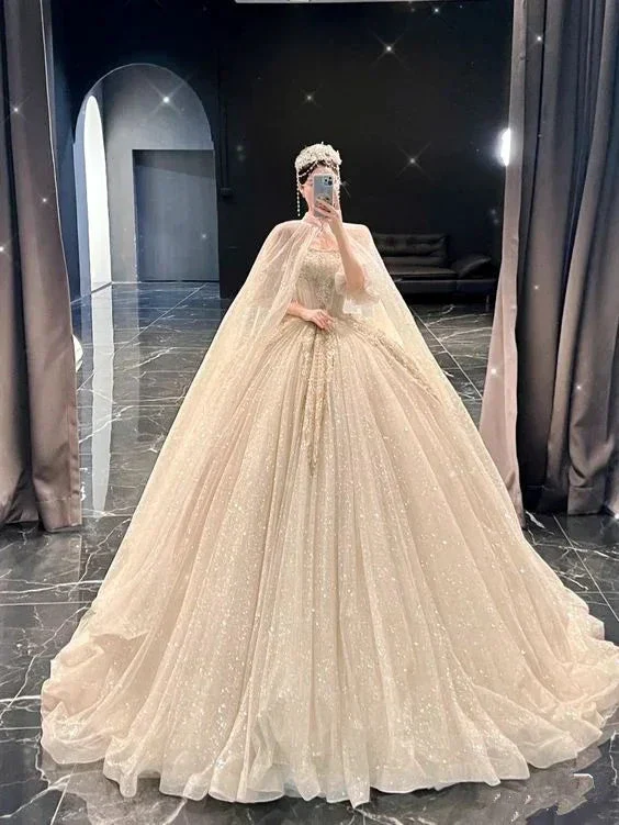Luxurious A-line Puffy Wedding Dress,Bridal Gown Y6800 - Image 2