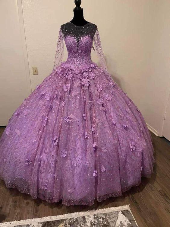 Luxurious Beaded Ball Gown With Flowers Quinceanera Dress Y811 - Image 2