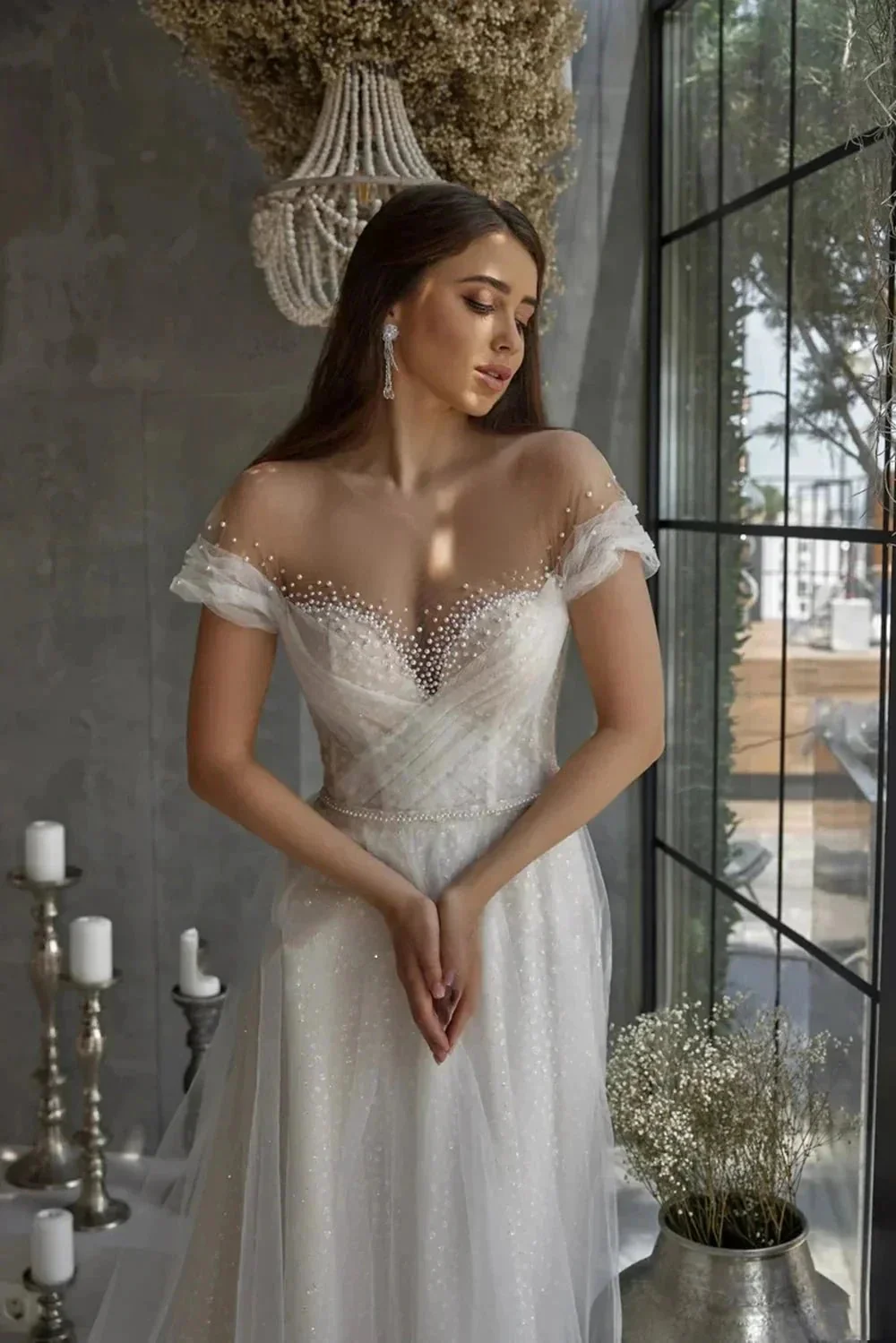 Luxurious Elegant Lace Beading Off Shoulder Mermaid Fluffy Mopping Floor Wedding Dresses New 2023 Fairy Appliques Bridal Gown - Image 2