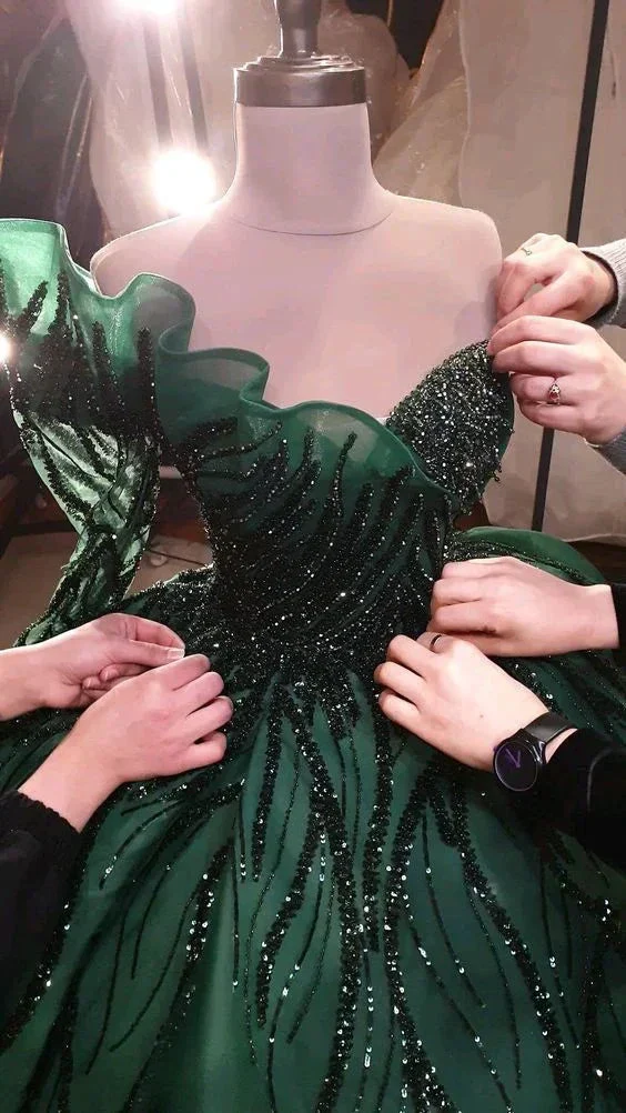 Luxurious Green Ball Gown,Green Sweet 16 Dress  Y6544 - Image 2