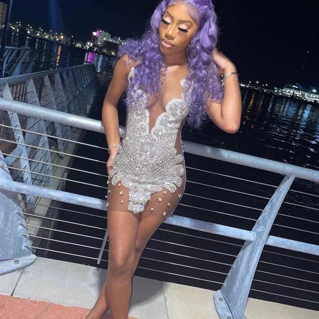 Luxurious Heavy Handmade Beaded Party Dress 21st Birthday Dress Sexy Homecoming Dress Y1425 - Image 2