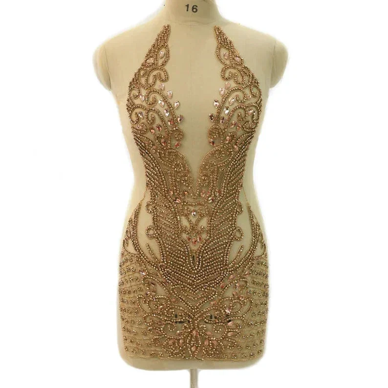 Luxurious Heavy Handmade Party Dress 22nd Birthday Dress Sexy Silver/Gold Homecoming Dress Y1426 - Image 2