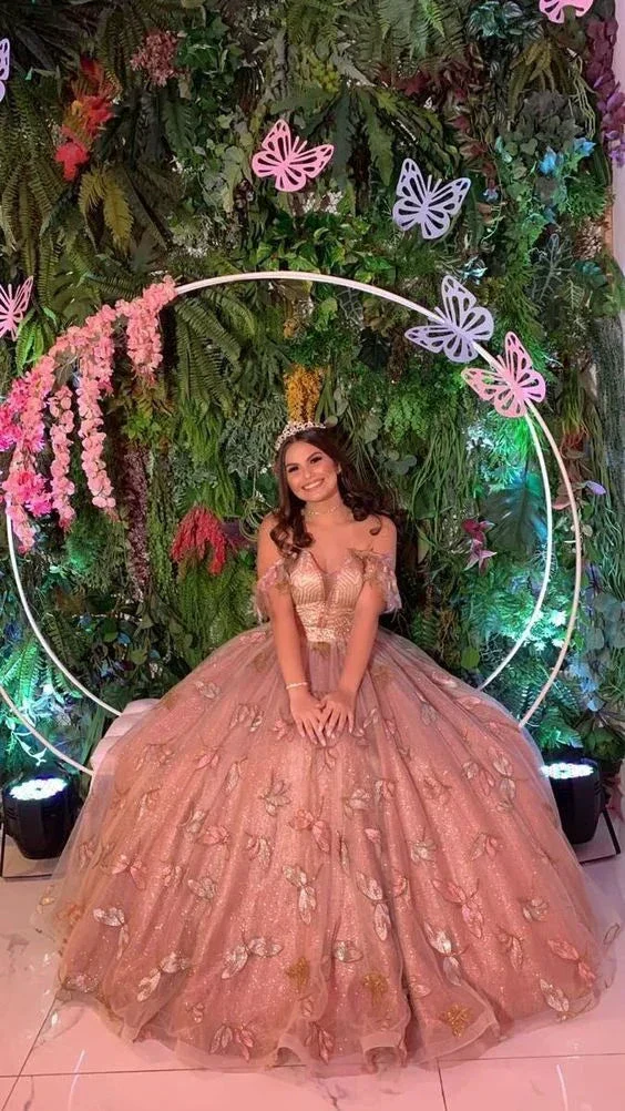 Luxurious Off The Shoulder Ball Gown Sweet 16 Dress Y5306 - Image 2