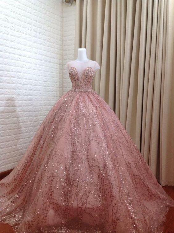 Luxurious Pink Princess Dress Sweet 16 Dress,Pink Ball Gown Y1405 - Image 2