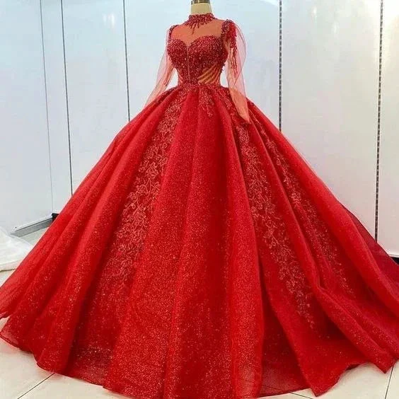 Luxurious Red Ball Gown,Red Princess Dress Y6571 - Image 2