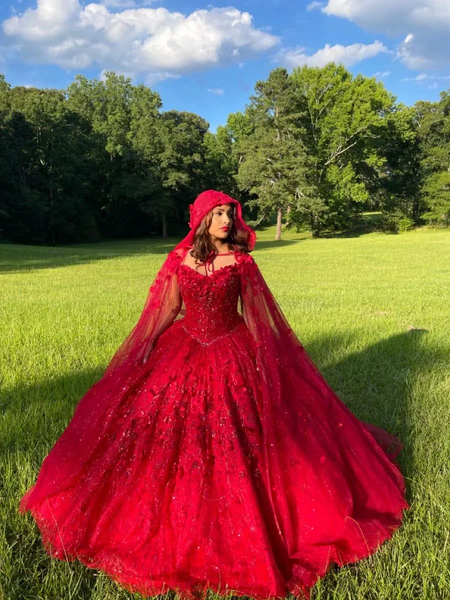 Luxurious Red Quinceanera Dress,Red Ball Gown,Red Sweet 16 Dress Y2338 - Image 2