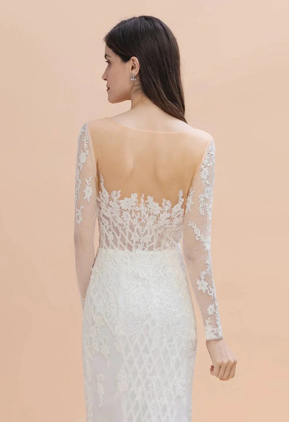 Luxury Beaded Lace Mermaid Wedding Dresses Tulle Appliques Bride Dresses with Detachable Train - Image 4