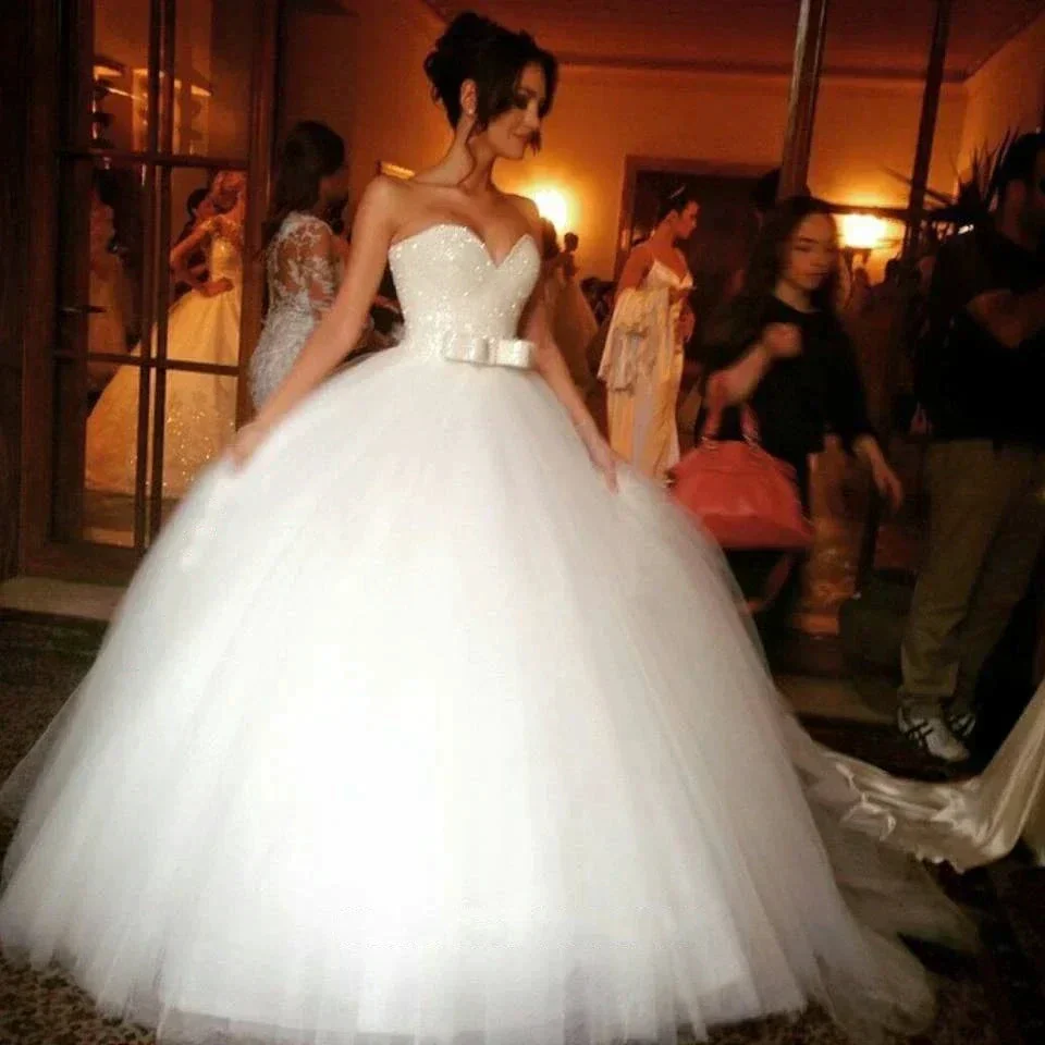 Luxury Crystal Beaded Ball Gown Wedding Dresses 2021 Princess Plus Size Country Western Wedding Gowns Bride Bridal Dress - Image 2