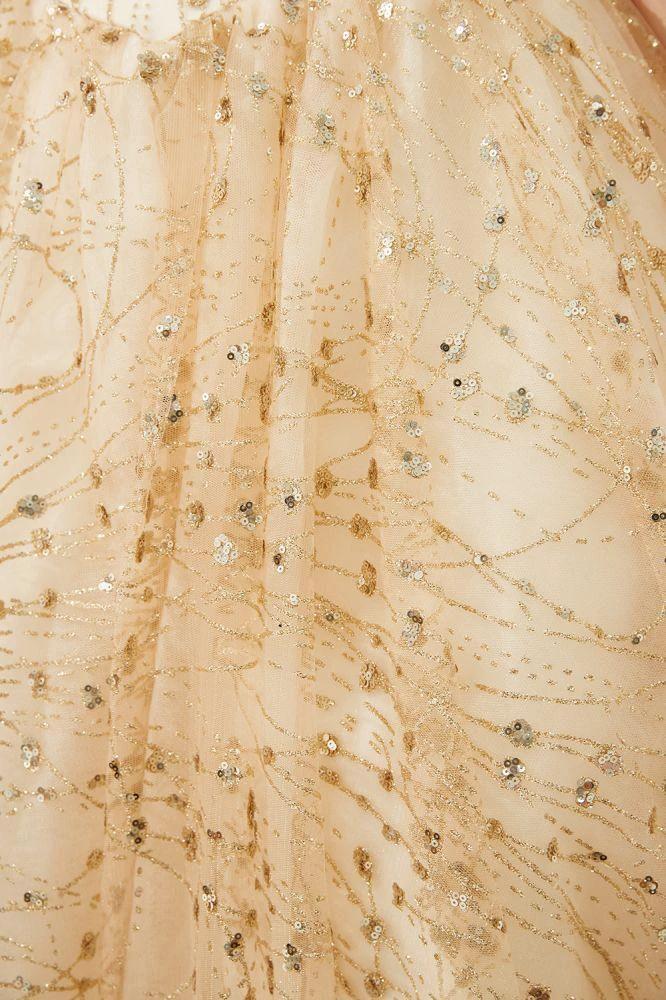 Luxury Off-the-Shoulder Tulle Ball Gown Sequins Princess Party Gown for Girls - Image 8