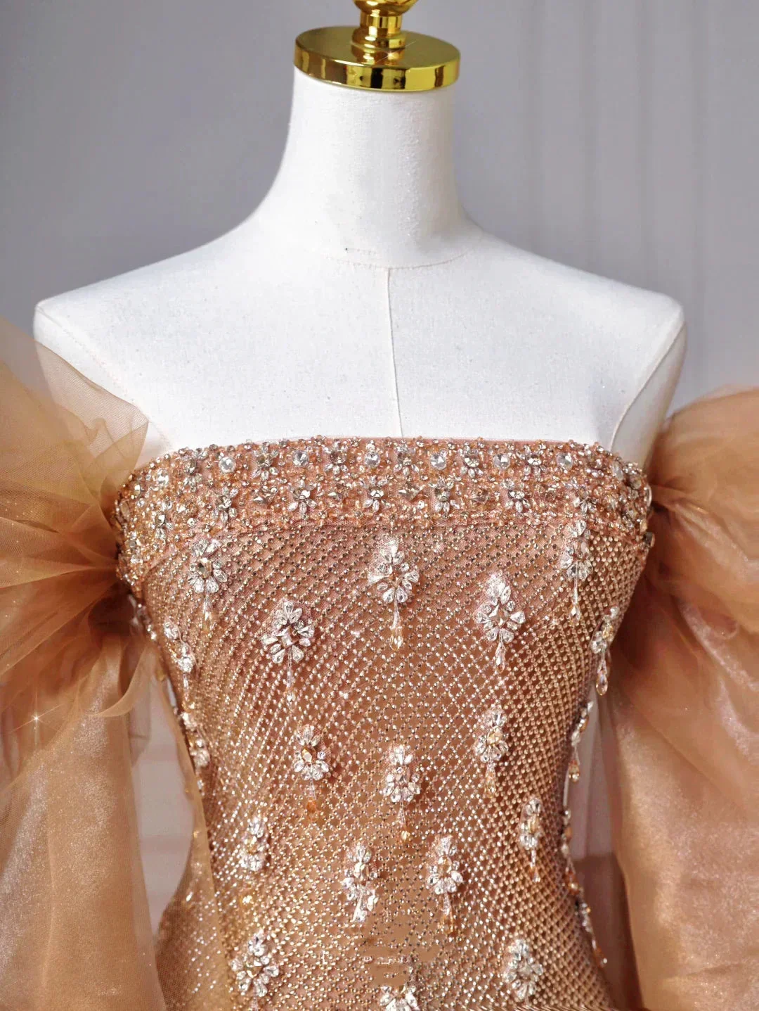 Luxury Off The Shoulder Tulle Beaded Prom Dress Long Mermaid Evening Dress Y8610 - Image 3