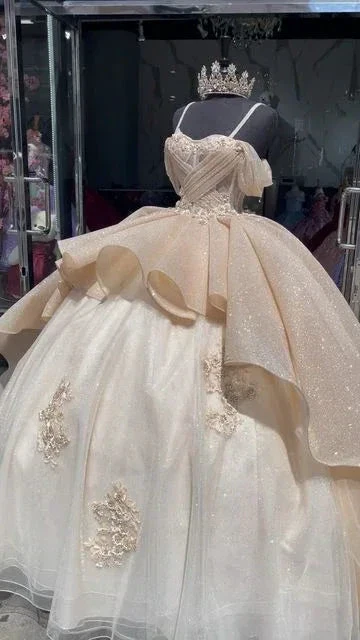 Luxury Quinceanera Dresses Applique Corset Ball Gown Prom Sweet 16 Dress Y4144 - Image 4