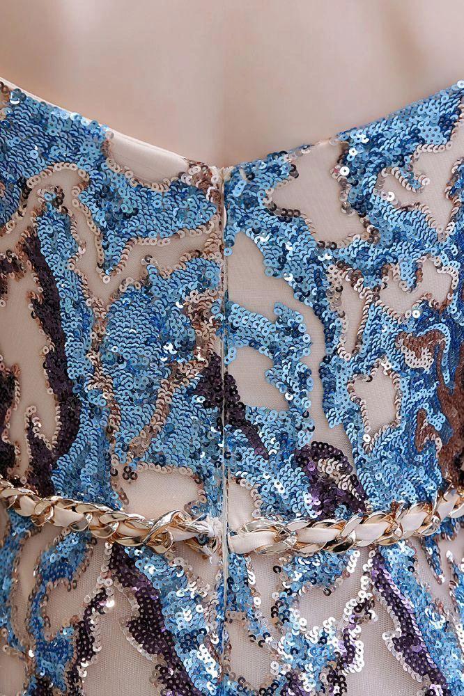 Luxury Sparkly Off-the-Shoulder Sequins Aline Prom Dress Floor Length - Image 9