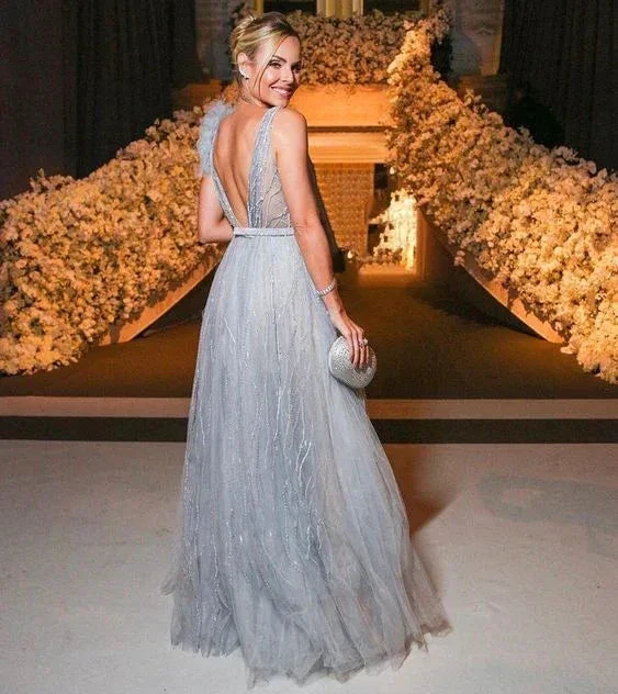 Luxury Tulle Wedding Party Dresses for Women Open Back Evening Dress Y5357 - Image 2