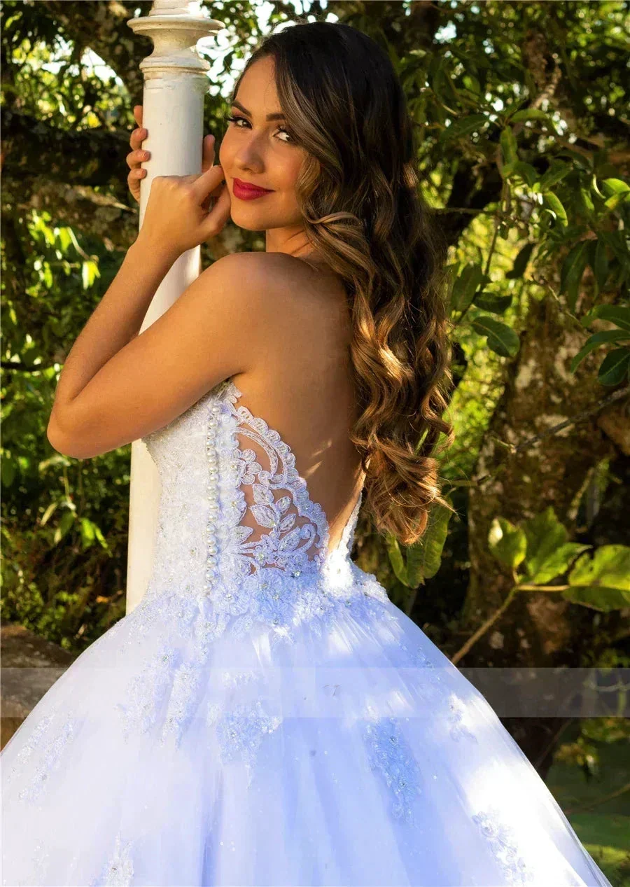 Luxury white bridal gown Sweetheart Applique backless Pearl Crystal tulle plus Saudi Arabian wedding dress trouw jurken dames - Image 3