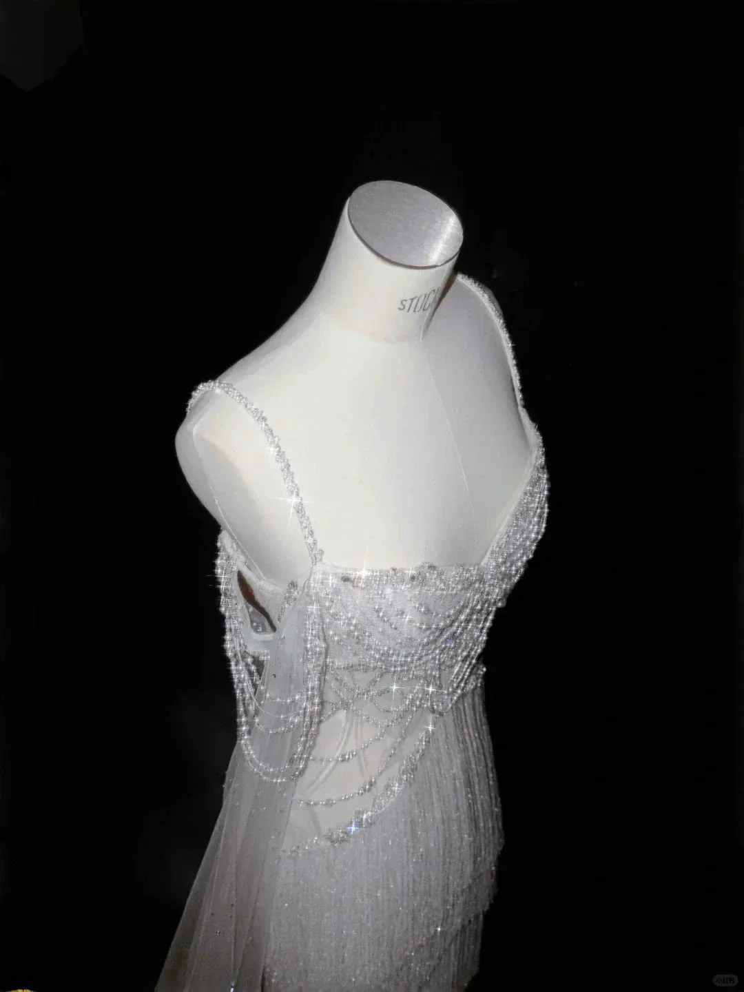 Luxury White Tulle Pearl Bead Chain Beaded Tassel Prom Dress Evening Dress,Off Shoulder Wedding Dress Y8662 - Image 4