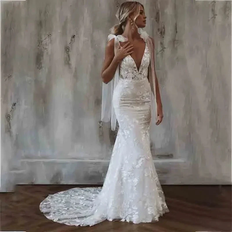MACDOUGAL Boho Wedding Dress off The Shoulder Vintage Lace Appliques Bride Dresses Vestido De Novia Custom Made For Women - Image 5