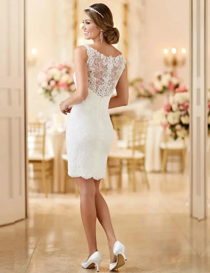 MANRAY Beach Wedding Dress With Detachable Skirt See Through Back Bridal Gowns Lace Appliques Sleeveless Vestidos De Mariee - Image 5