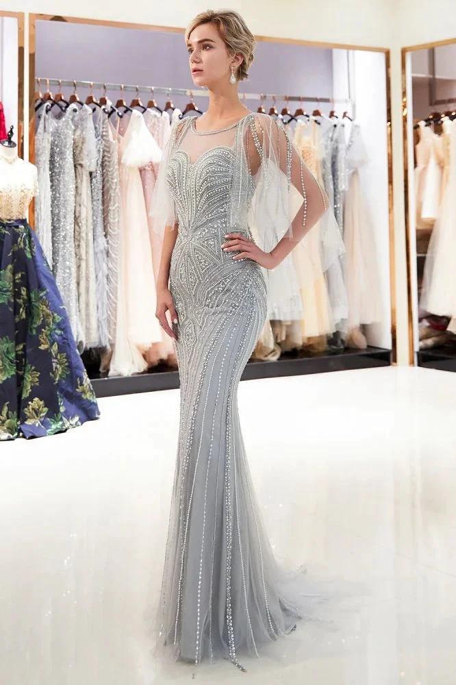 Mermaid Sweetheart Illusion Neckline Sequins Beading Evening Dresses - Image 2