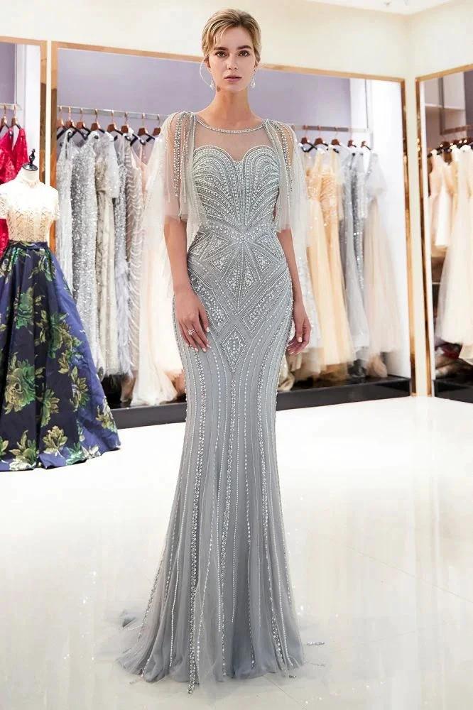 Mermaid Sweetheart Illusion Neckline Sequins Beading Evening Dresses - Image 4
