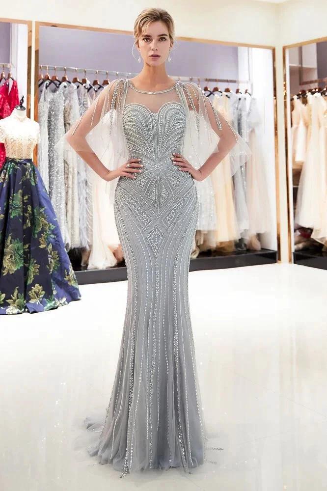 Mermaid Sweetheart Illusion Neckline Sequins Beading Evening Dresses - Image 6