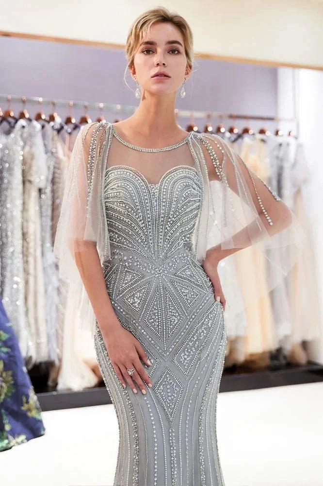 Mermaid Sweetheart Illusion Neckline Sequins Beading Evening Dresses - Image 7