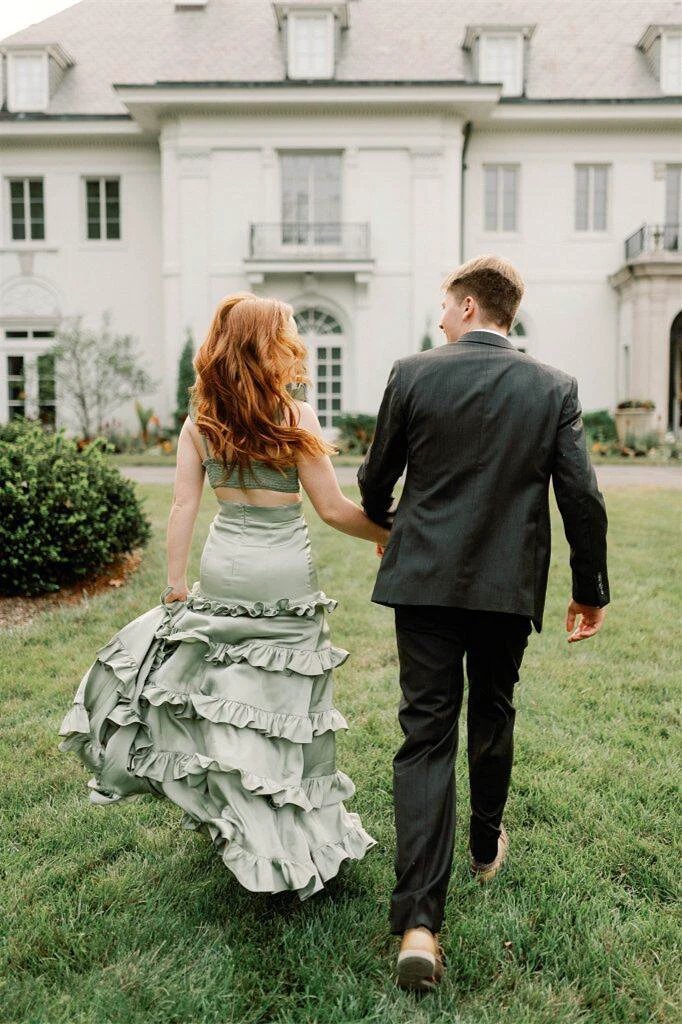 Melssa | Knotted Sage Ruffles Mermaid Tiedred Maxi Dress - Image 4