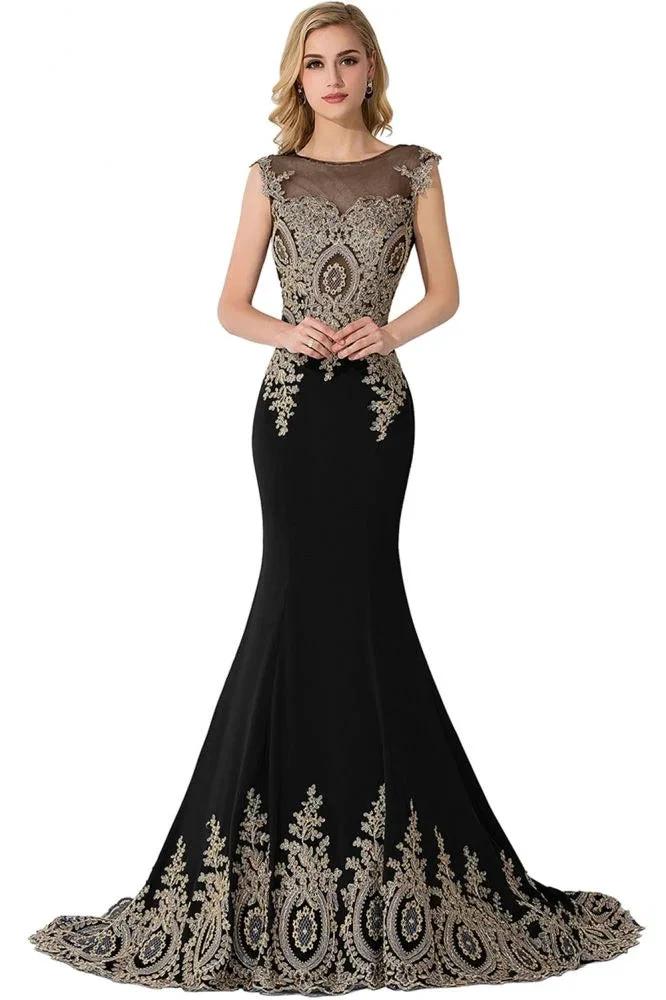 Mermaid Appliques Court Train Chiffon Evening Dress - Image 6