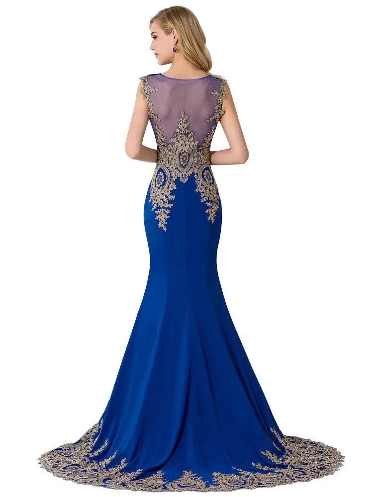Mermaid Appliques Court Train Chiffon Evening Dress - Image 7
