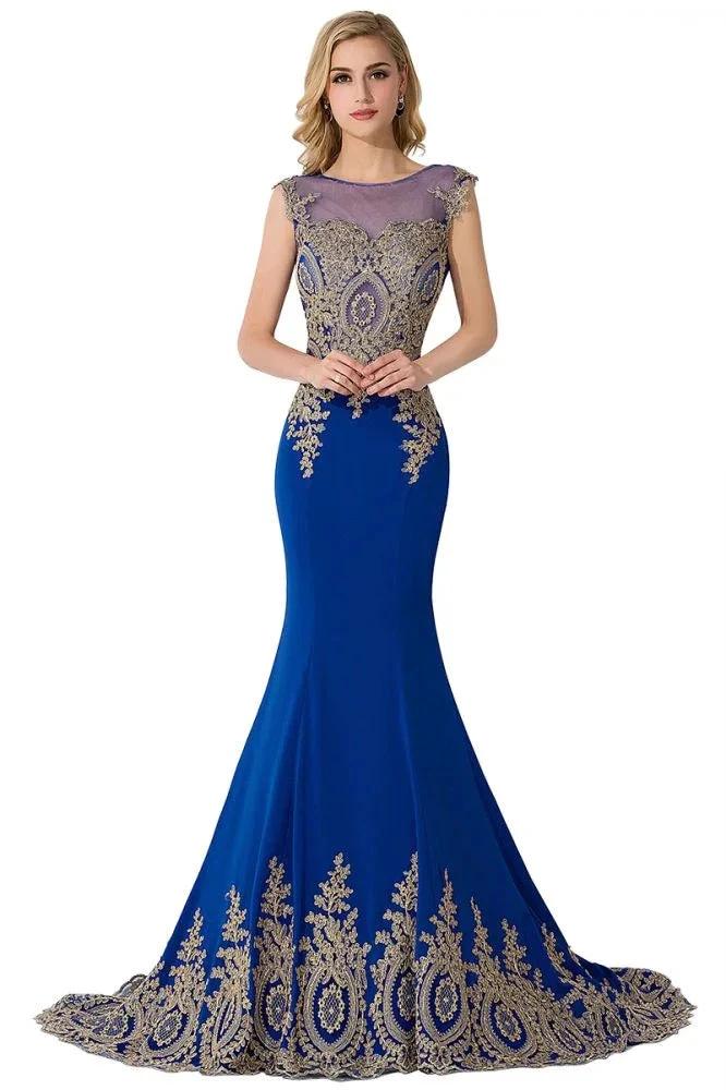 Mermaid Appliques Court Train Chiffon Evening Dress - Image 8