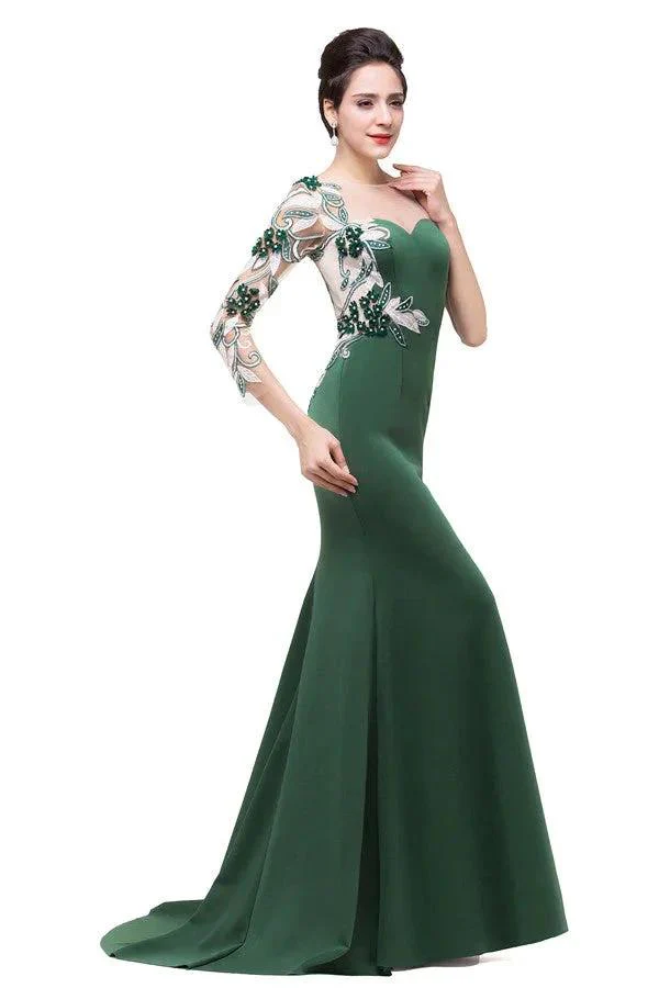 Mermaid  Bateau Floor-length One-Shoulder Prom Dresses - Image 6