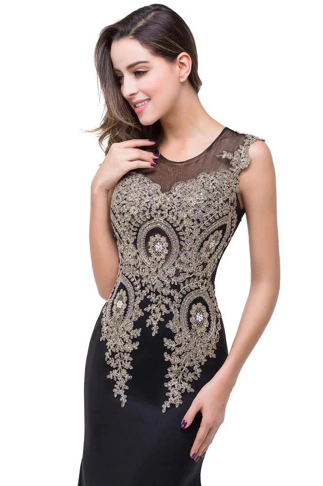 Mermaid Floor-length Chiffon Evening Dress with Appliques - Image 13