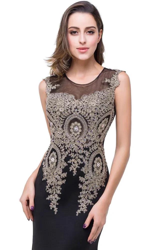 Mermaid Floor-length Chiffon Evening Dress with Appliques - Image 14