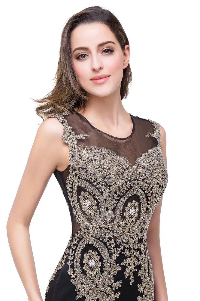 Mermaid Floor-length Chiffon Evening Dress with Appliques - Image 15