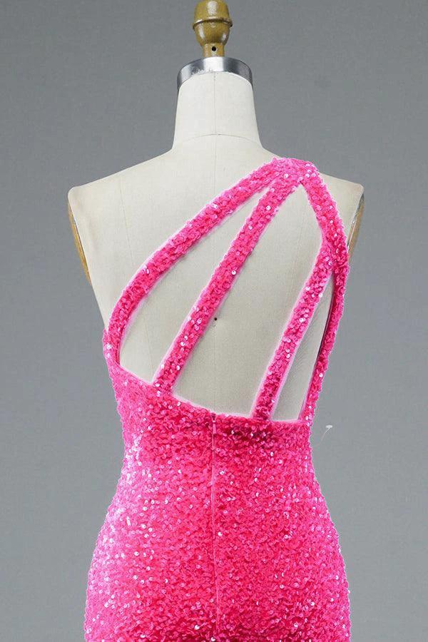 Mermaid Glitter One-Shoulder Backless Prom Dress With Sequins  PSK386 - Image 9