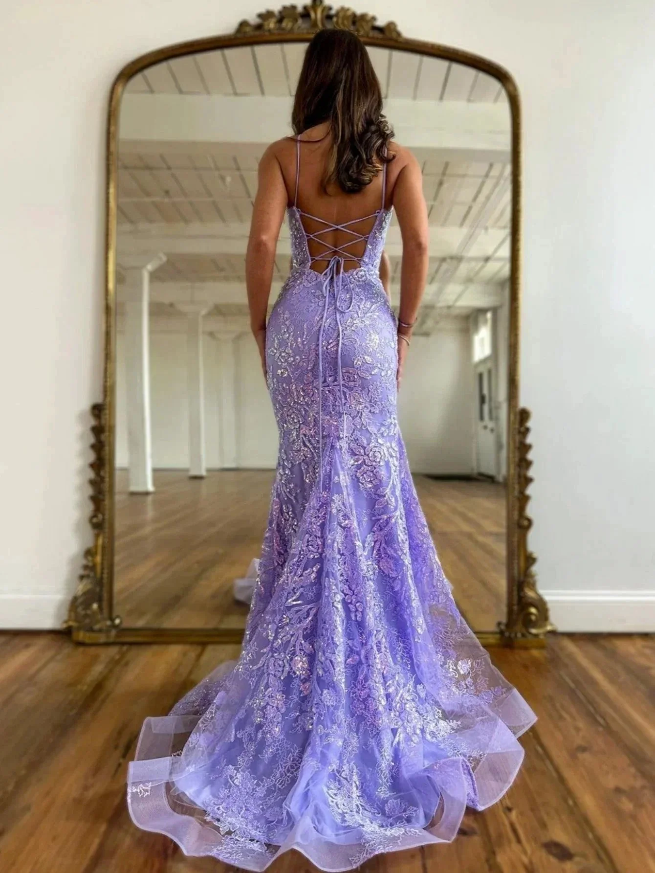 Sylvia |Mermaid Scoop Lace Prom Dress - Image 2