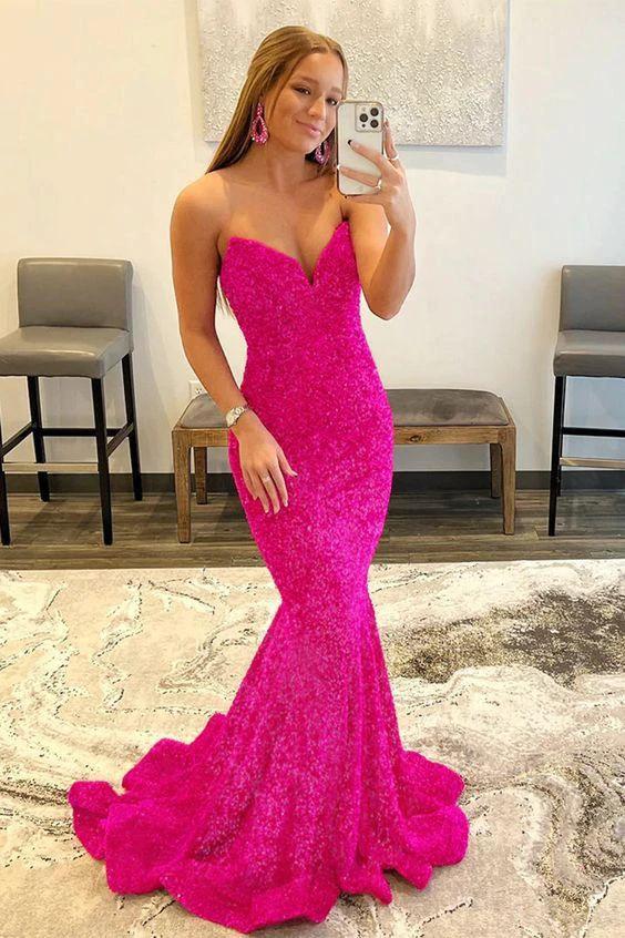 Mermaid Long Sequins Prom Dresses Formal Evening Gowns Y1007 - Image 2