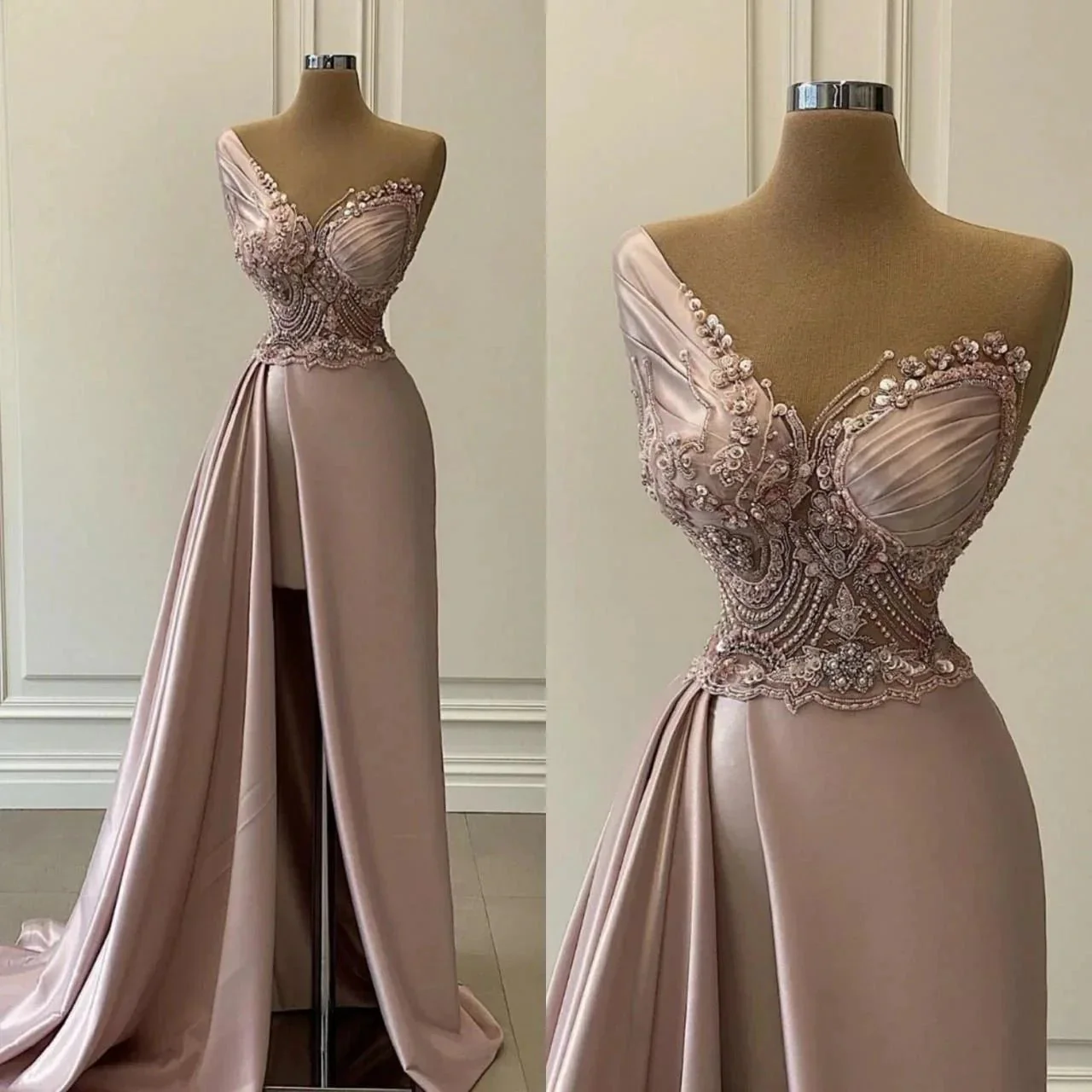 Mermaid One Shoulder Long Evening Dress Charming Prom Dress Y519 - Image 2