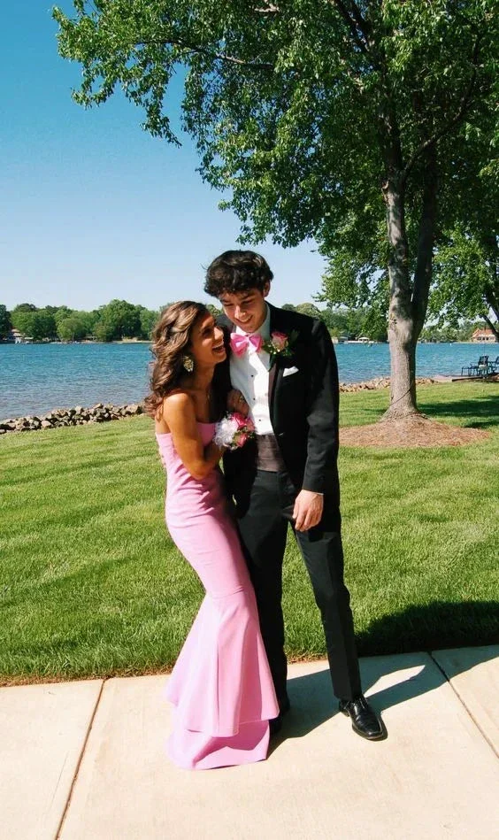 Mermaid Pink Long Prom Dress Charming Evening Dress Y275 - Image 2