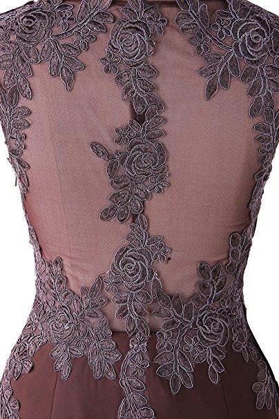 Mermaid Prom Dress Lace Appliques Sheer Back Bridesmaid Dress BD024 - Image 5