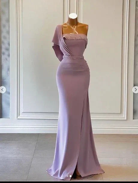 Mermaid Prom Dresses, One Shoulder Prom Dresses, Arabic Evening Dresses Y4069 - Image 2