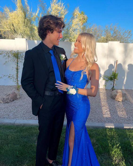 Mermaid Royal Blue Prom Dress With Side Slit Elegant Evening Dress Y576 - Image 2