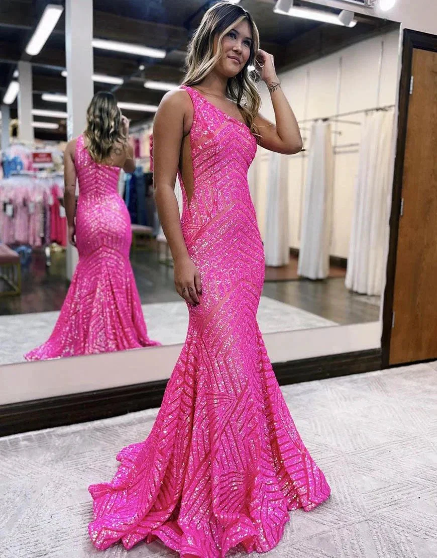 Yaretzi |Mermaid Unique One Shoulder Sequins Prom Dress - Image 2