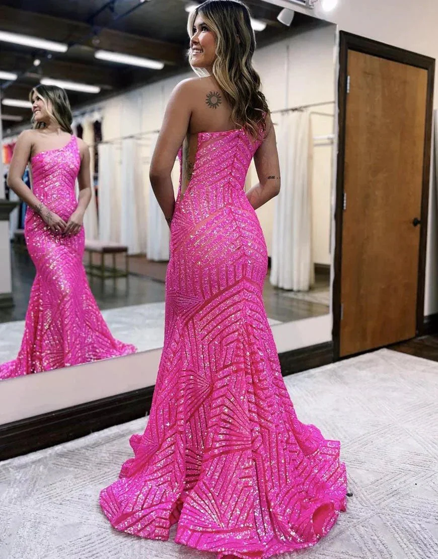 Yaretzi |Mermaid Unique One Shoulder Sequins Prom Dress - Image 3